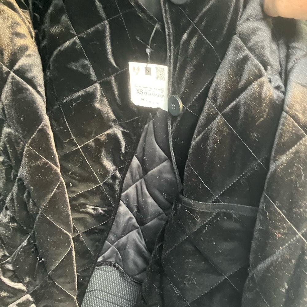 Zara Black Quilted Velvet Jacket XS